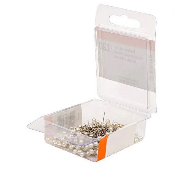 NWT. Singer pearlized head strap pins. Box of 120 pieces. New in box/packaging. - Picture 4 of 10